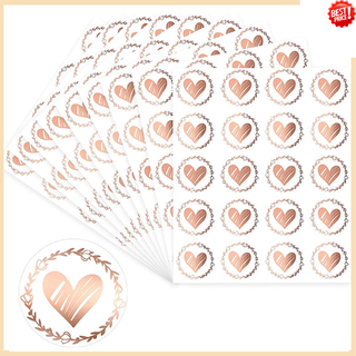 100pcs Gold Envelope Stickers Embossed Heart Seal Stickers for Postcards  Invitations Card Gifts Decoration Self Adhesive Sticker Labels