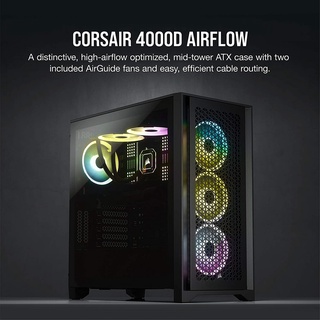 CORSAIR 4000D/ iCUE 4000D RGB Airflow Tempered Glass Mid-Tower ATX ...