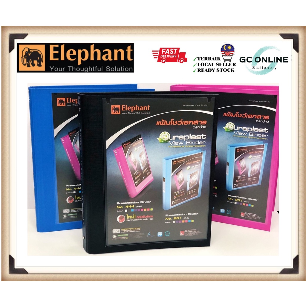 Elephant A4 3D Dura 444 Display Binder File (Refillable) / Fail Binder ...