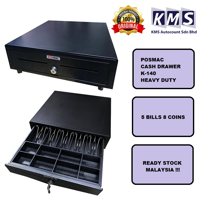 Cash drawer posmac K-140 heavy duty 5 bills 8 coins | Shopee Malaysia