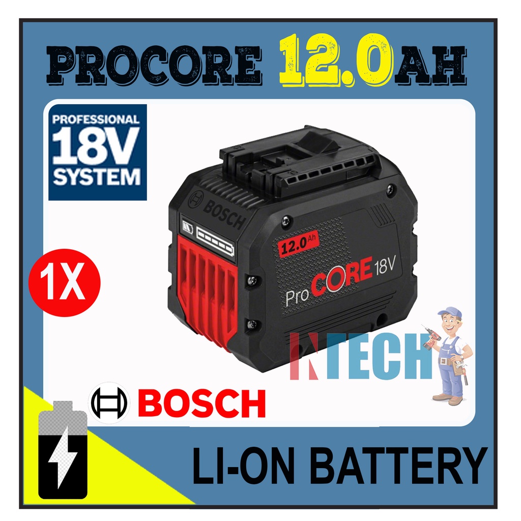 BOSCH BATTERY PACK PROCORE 18V 12.0AH PROFESSIONAL LI-ION 1600A0193R ...