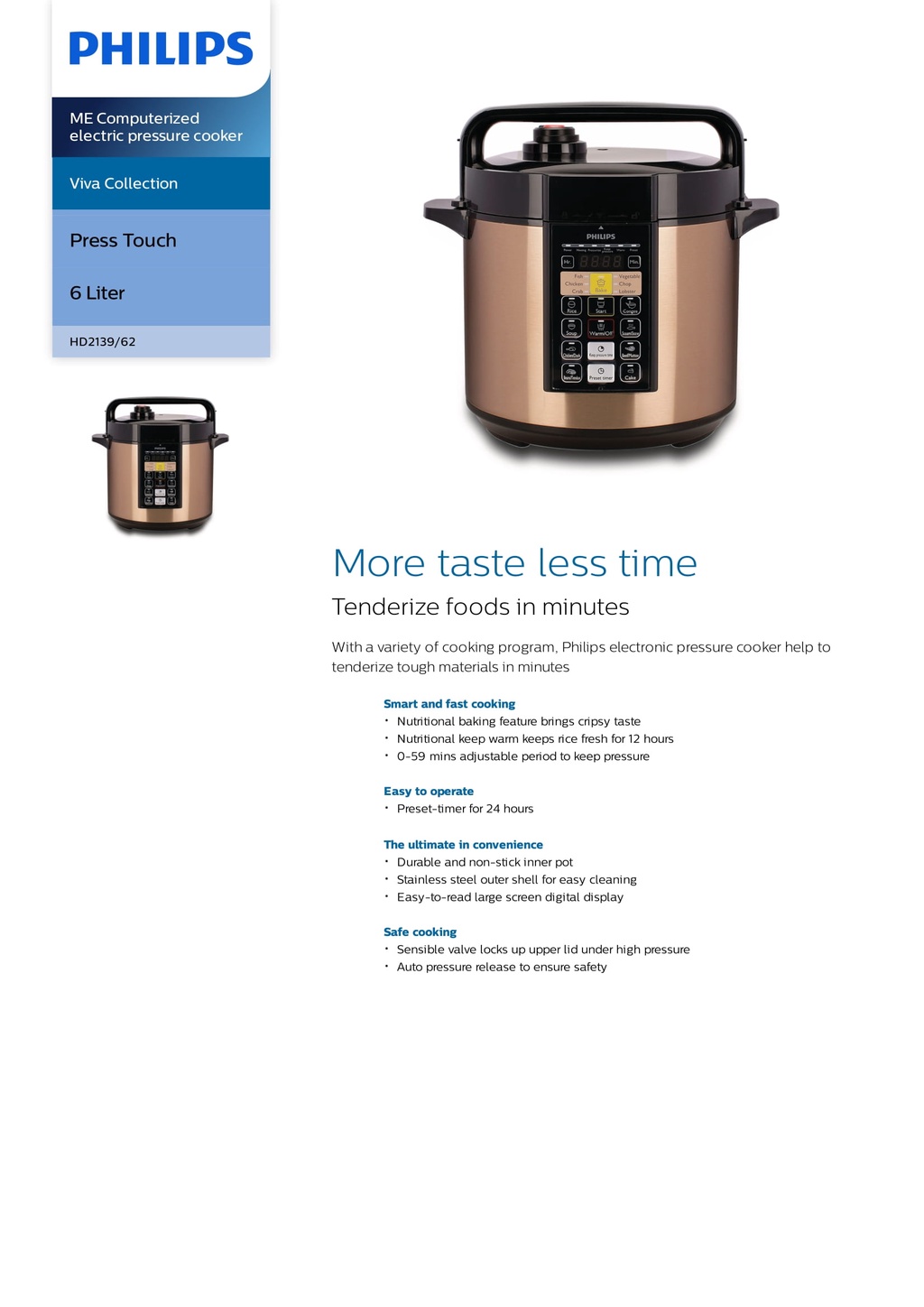 Philips 6L Digital Pressure Cooker HD2139 Shopee Malaysia