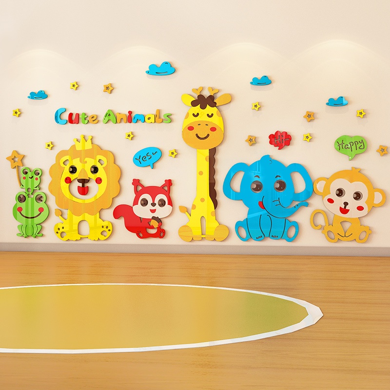 [DAORUI] Children's room wall stickers Nordic animals cute cartoon ...