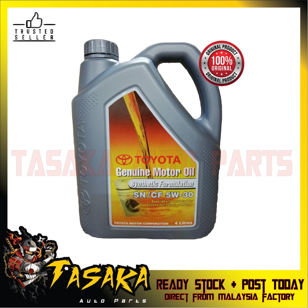 Original Toyota 5W30 SN/CF Semi Synthetic Engine Oil (4L) Vios Camry ...