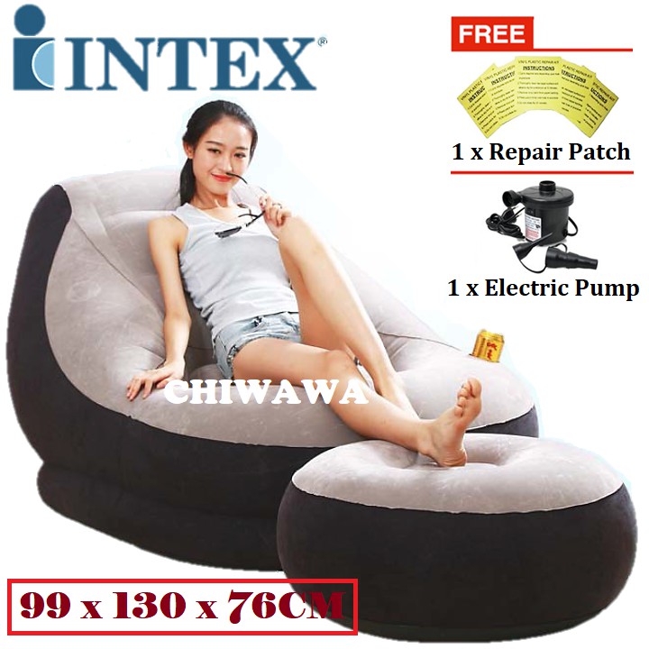 🔥PROMOTION 68564 🔥 INTEX Inflatable Relaxing Air Sofa Seat Chair + Foot