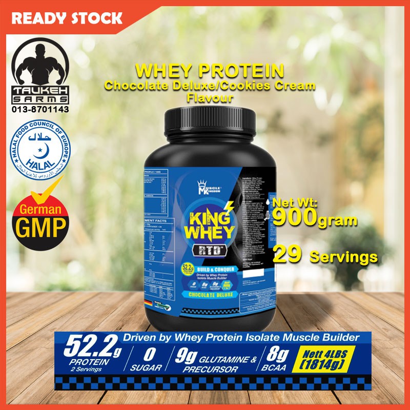 Whey Protein King Whey Muscle Kingdom 900 Gram Chocolate or Cookies ...