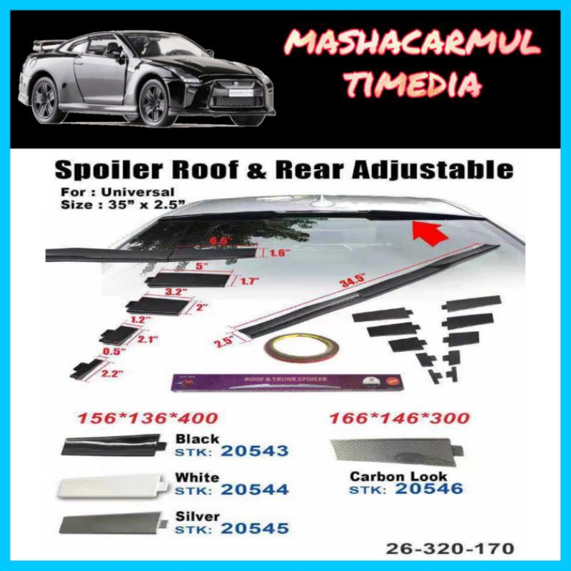 Universal Trunk Roof Spoiler Adjustable Carbon Look Shopee Malaysia