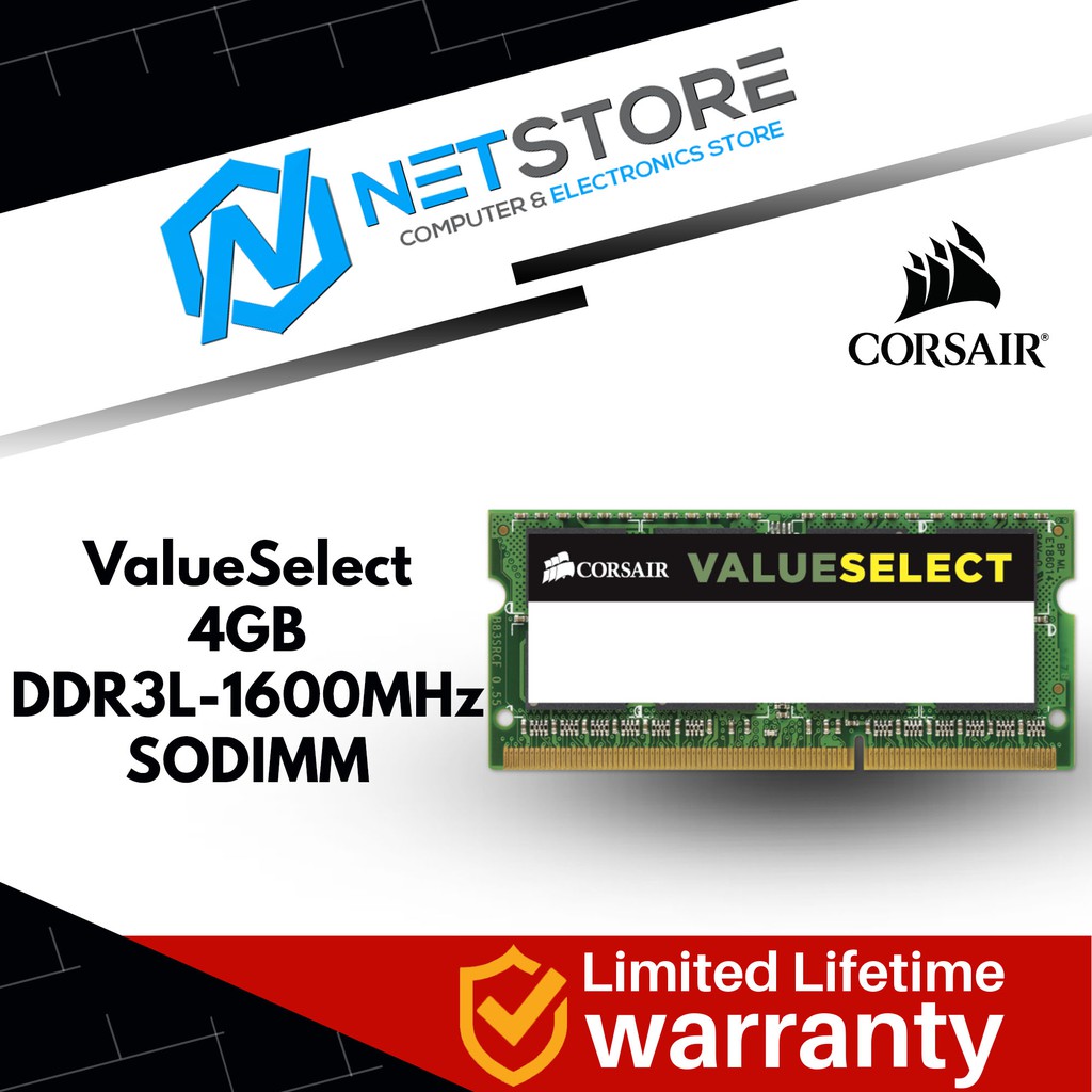 CORSAIR VALUE SELECT 4GB DDR3L 1600MHZ SODIMM RAM CMSO4GX3M1C1600C11 Shopee Malaysia
