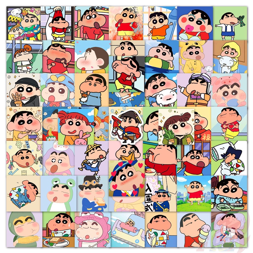 54Pcs/Set Crayon Shin-chan Stickers Yoshito Usui Anime DIY Fashion ...