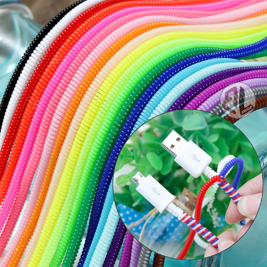 60cm Cable Protector Data Line Protection Rope Spring Winding Line ...