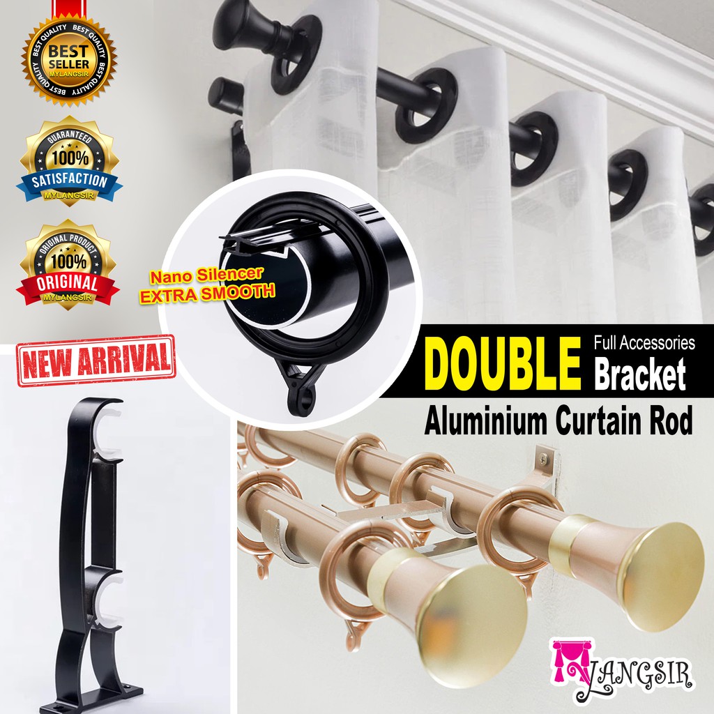 MYLANGSIR Microphone Double Layer Curtain Rod / Rod Langsir Double