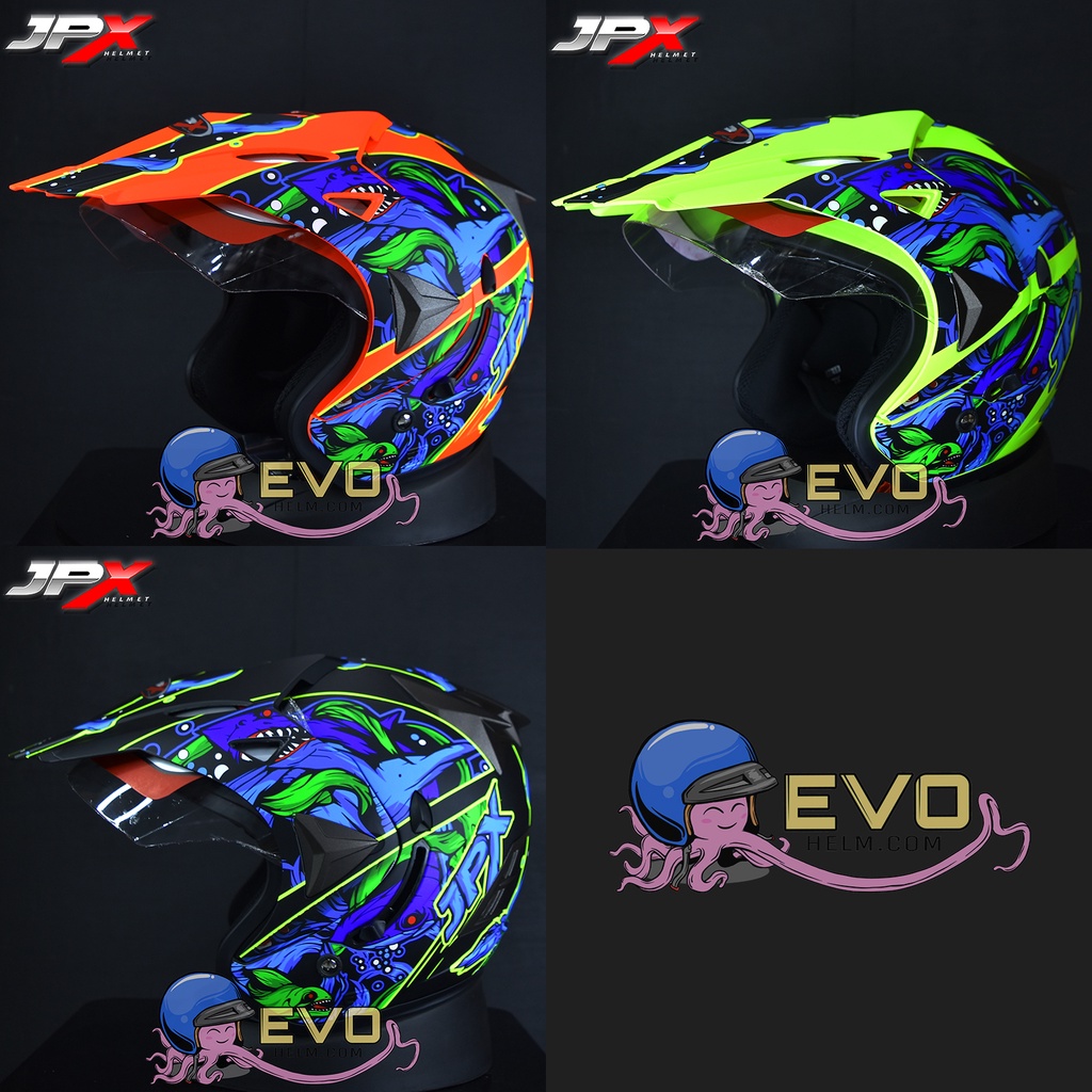 JP Helmet JPX SUPERMOTO Pattern SHARK JPX SEMICROSS Latest ORIGINAL