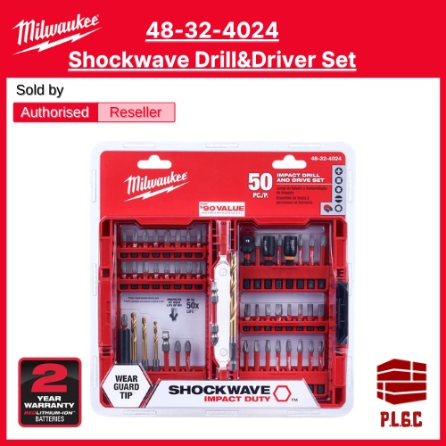 Milwaukee 48324024 SHOCKWAVE Impact Drill and Driver Set (50 pcs