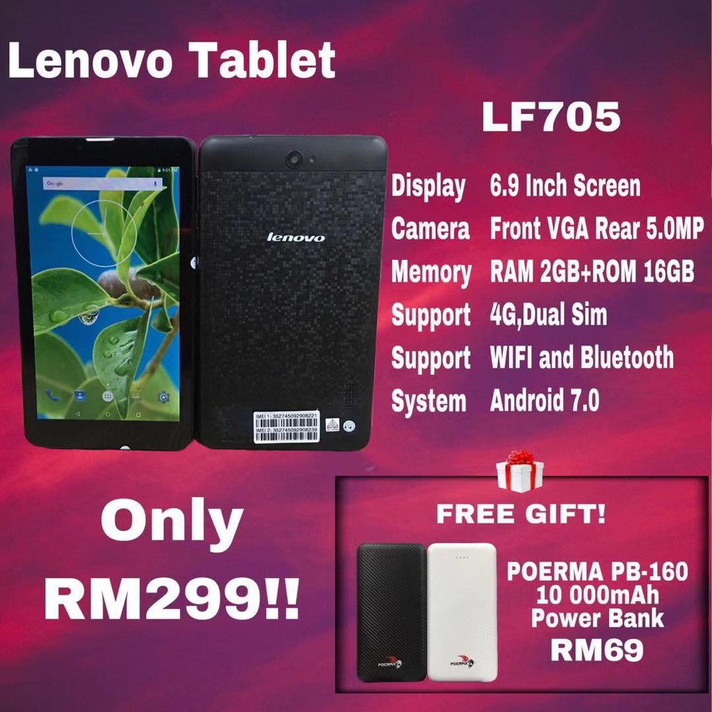 Android Tablet LF705 2+16GB Support 4G LTE_6.9 INCH TABLET (READY STOCK ...