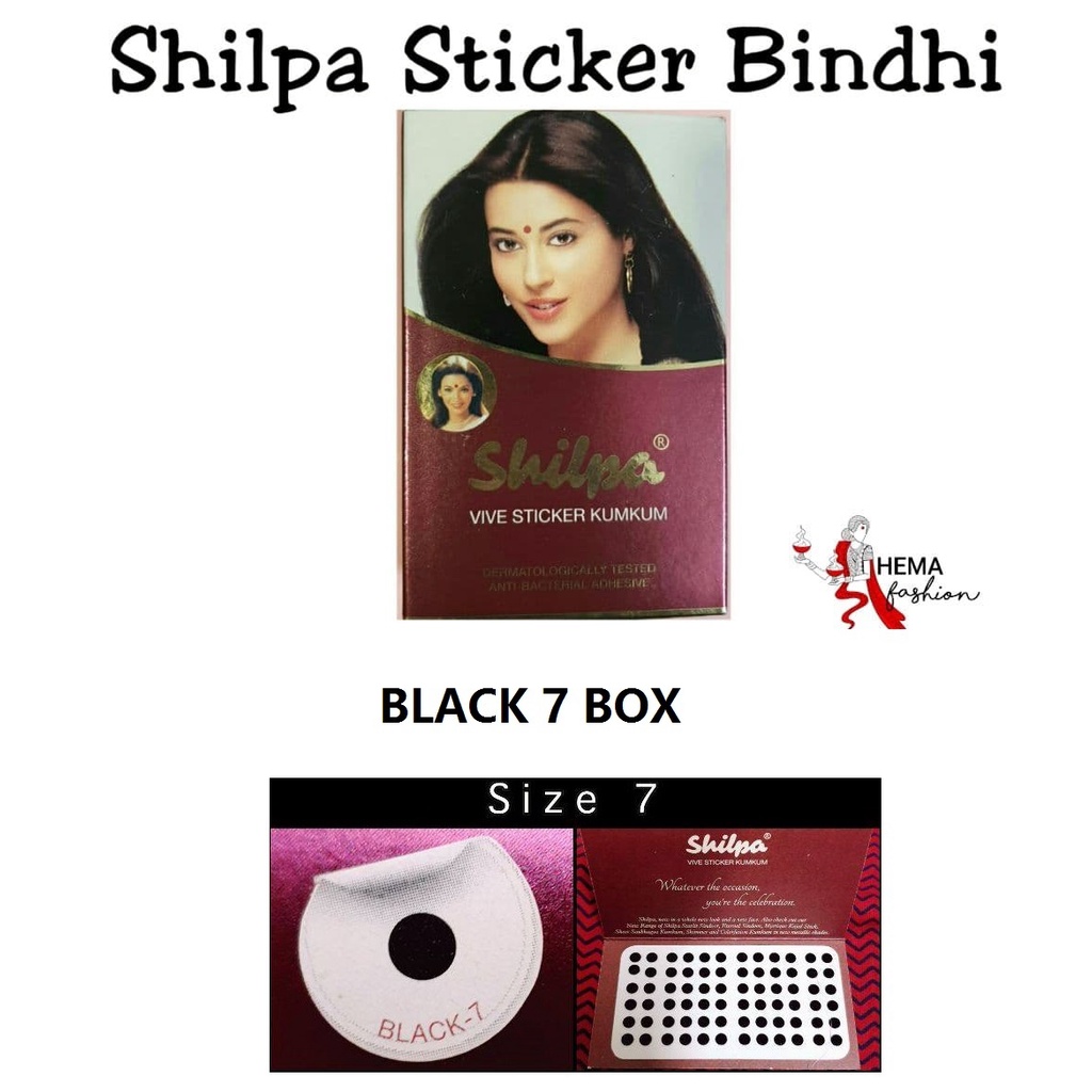 Shilpa Bindhi Sticker Pottu Size 7 Box | Sticker Bindi Shilpa Vive ...