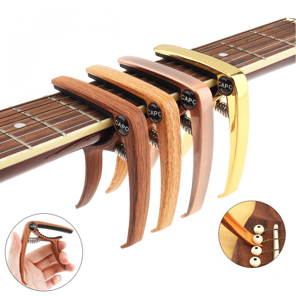 Cheap Aluminum Alloy Wood Color Guitar Capo for 6-string Folk