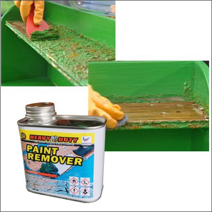 Environmentally friendly paint stripping on metal surfaces using