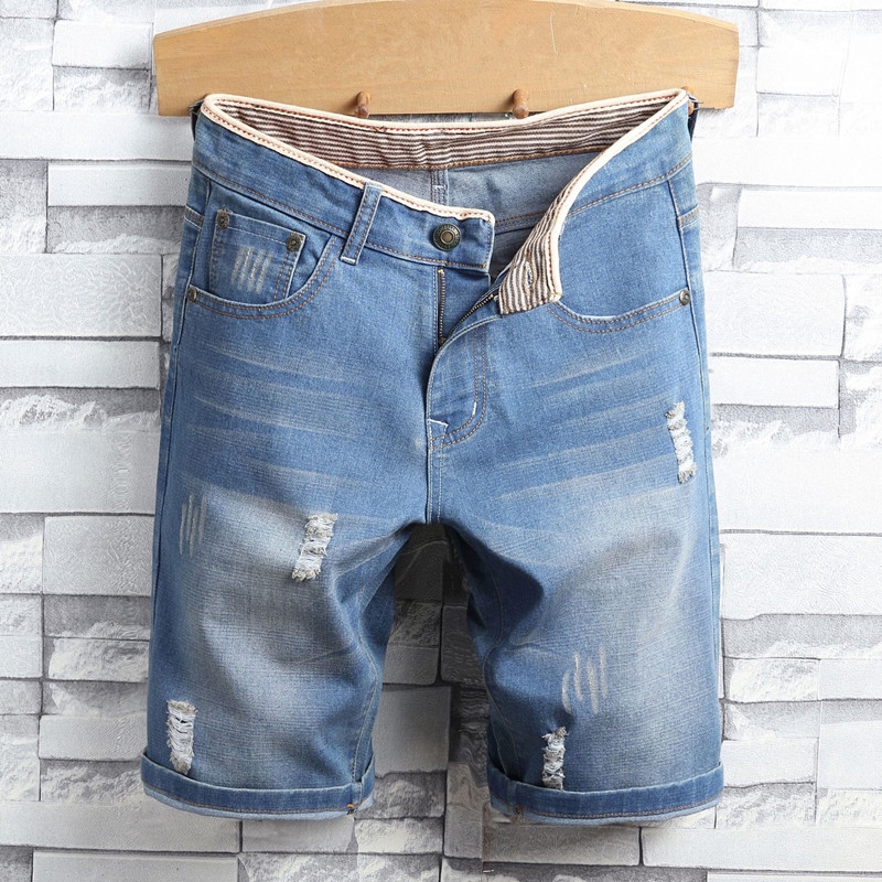 Ready Stock-Y2k Shorts for Men Loose Casual Straight Jean Shorts