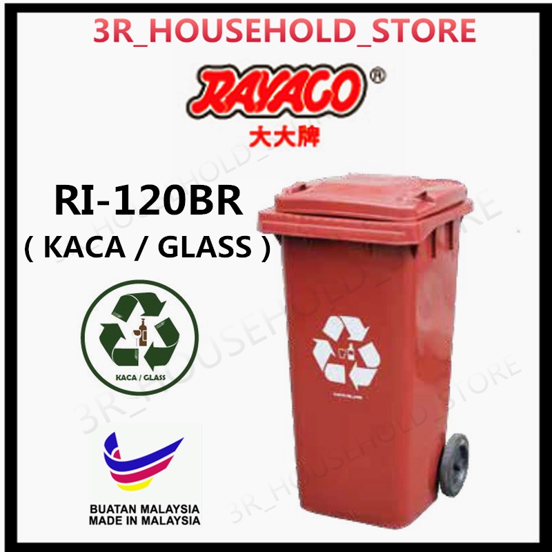 RAYACO Heavy Duty Garbage Bin with Wheels 120L/240L Green Garbage Bin