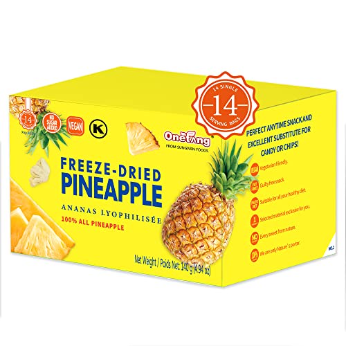 FreezeDried Fruit Pineapple Chips, 14 Pack SingleServe 100