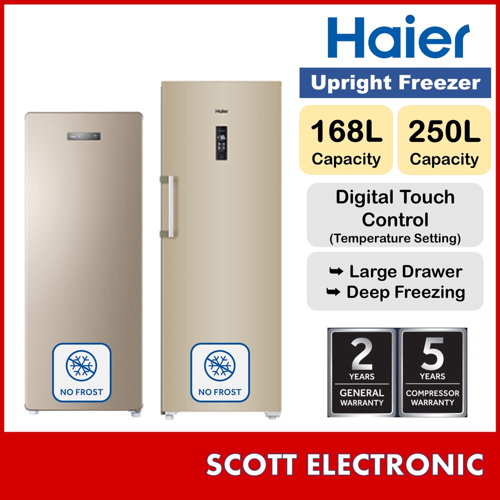 [Delivery by Seller] Haier Upright Freezer Beku (250L) BD248WL Peti