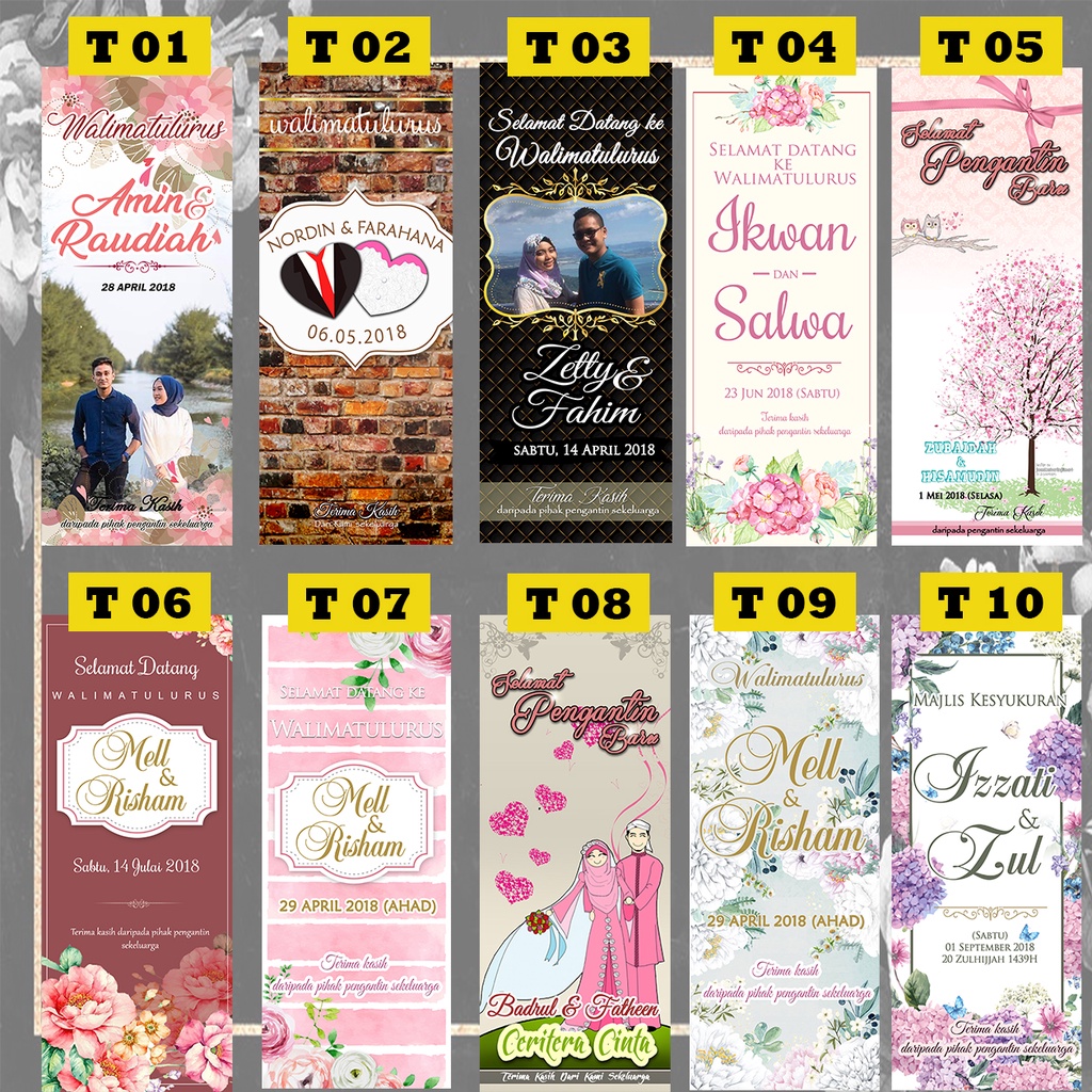 BUNTING MAJLIS KAHWIN ( FREE DESIGN ) 2KAKI X 5KAKI | Shopee Malaysia