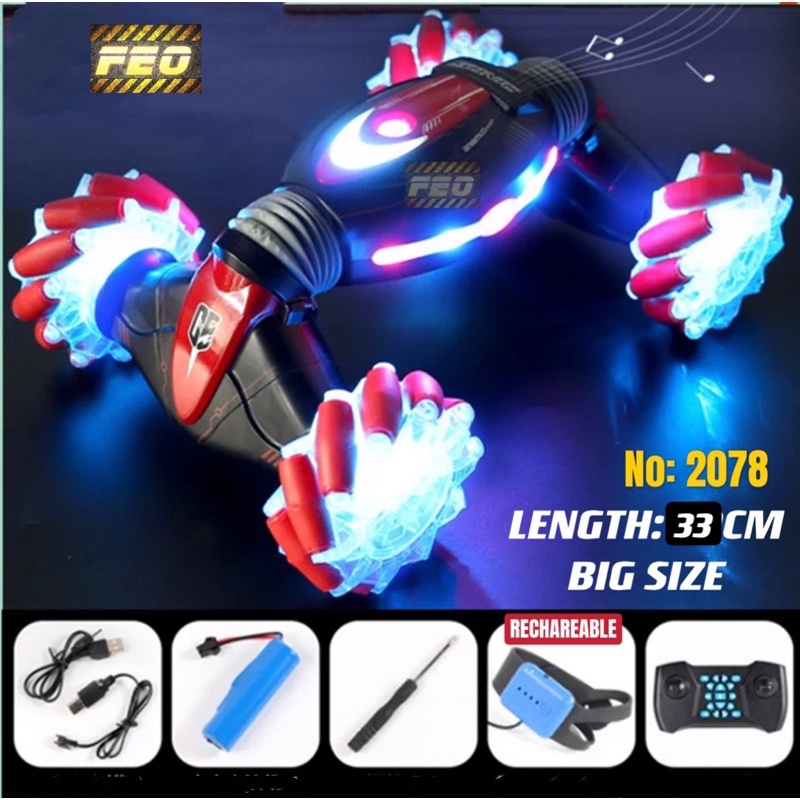 FEO Full LED Hand Sensor Rc Gesture Stunt Car Watch Control Stunt Car