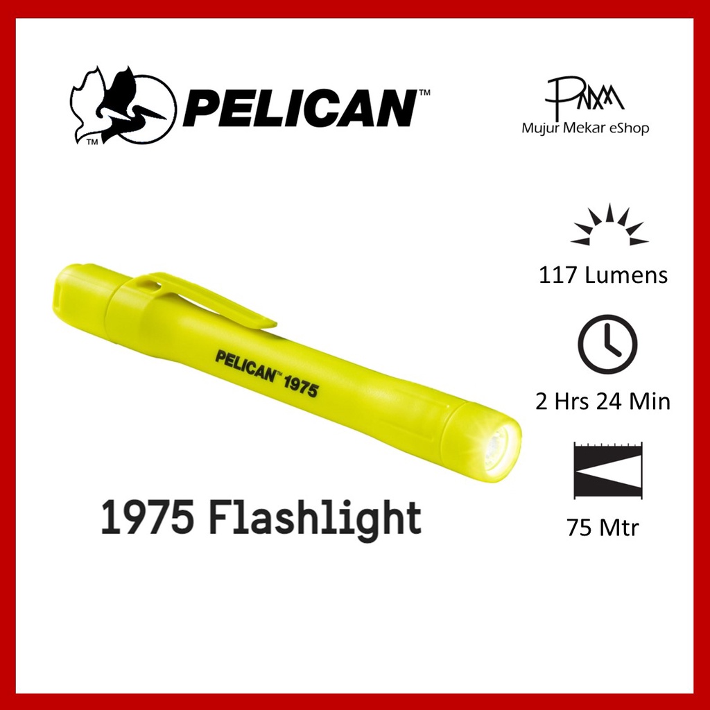 PELICAN 1975 Flashlight (EXPLOSION PROOF) - SLIM PEN LIGHT - Yellow ...