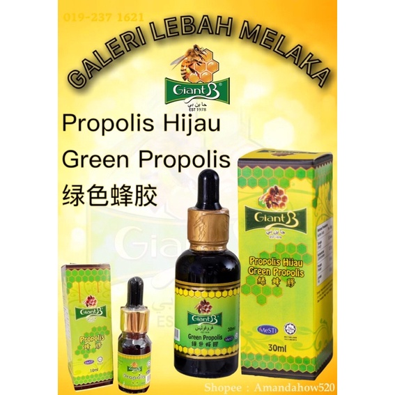 Giant B Honey ( Green Propolis / Propolis Hijau 绿色蜂胶 ) 10ml & 30ml ...