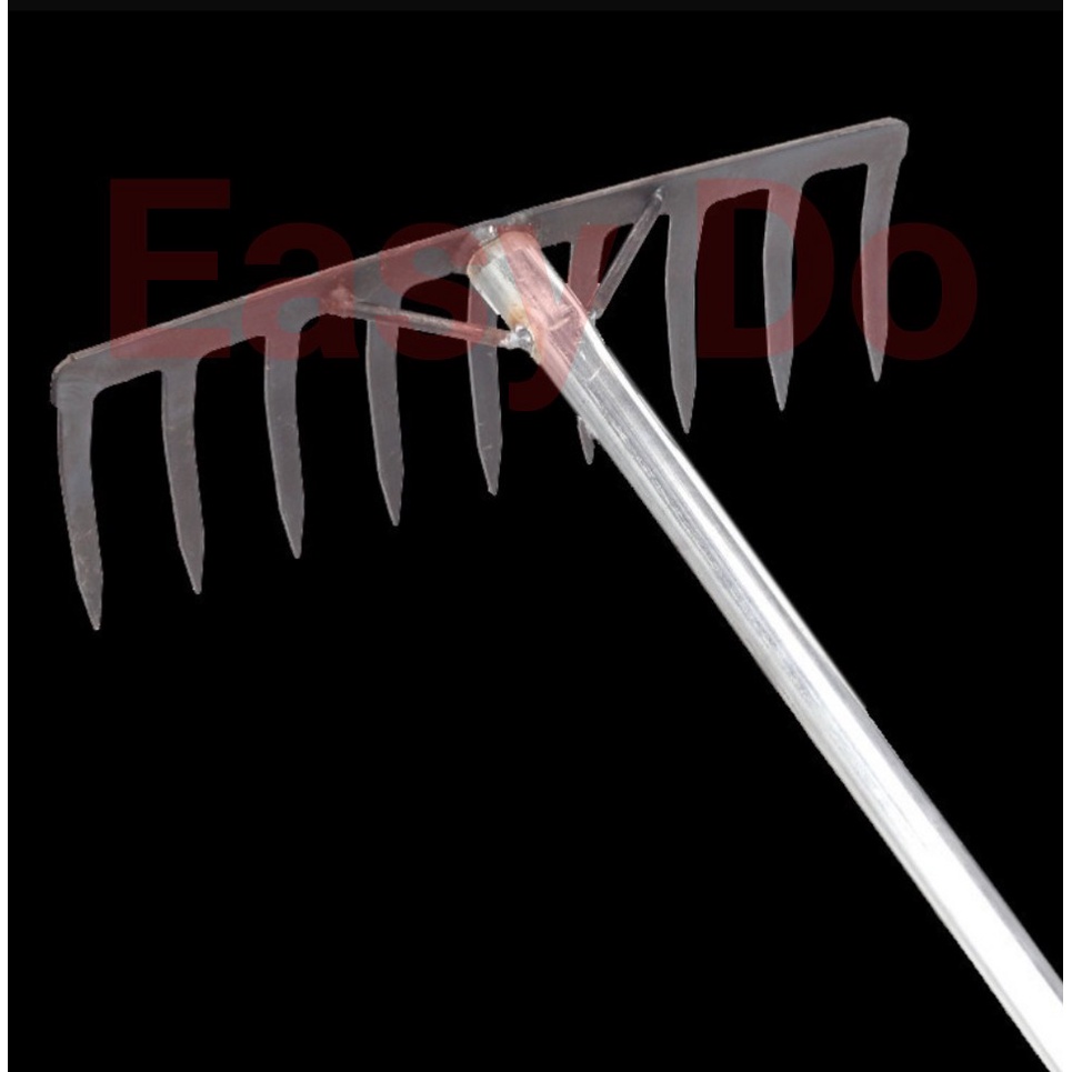 1.5 METER ( 9 TEETH ) Heavy Duty Metal Garden Rake /Besi Cakar Tanah ...