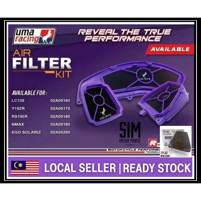 UMA RACING ORIGINAL AIR FILTER DUAL Y15ZR RS150R NVX155 NVX R15 MT15 Shopee Malaysia
