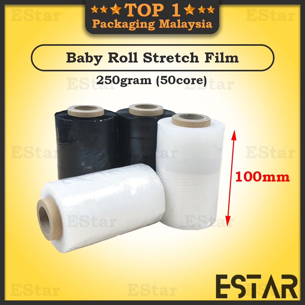 Baby Roll Stretch Film / 100mm Clear / Black Wrapping / Packaging / Opp ...