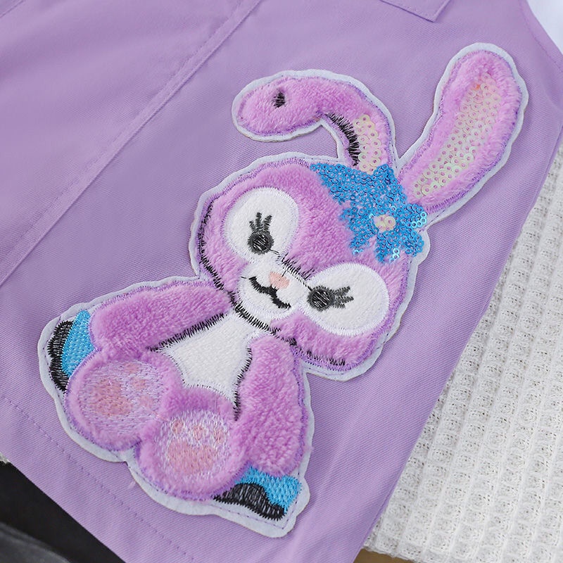 2pcs set Stella Lou purple bunny rabbit overall dress with inner white ...