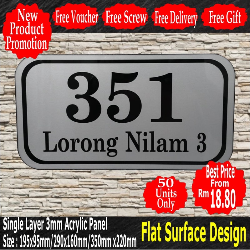 T6 Acrylic House Number Plate (no Return, Refund & Cancellation)(custom 