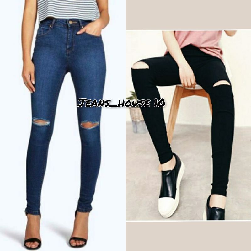 🇲🇾Skinny reppid jeans(26"40")for women/Perempuan.💯Denim stretchable