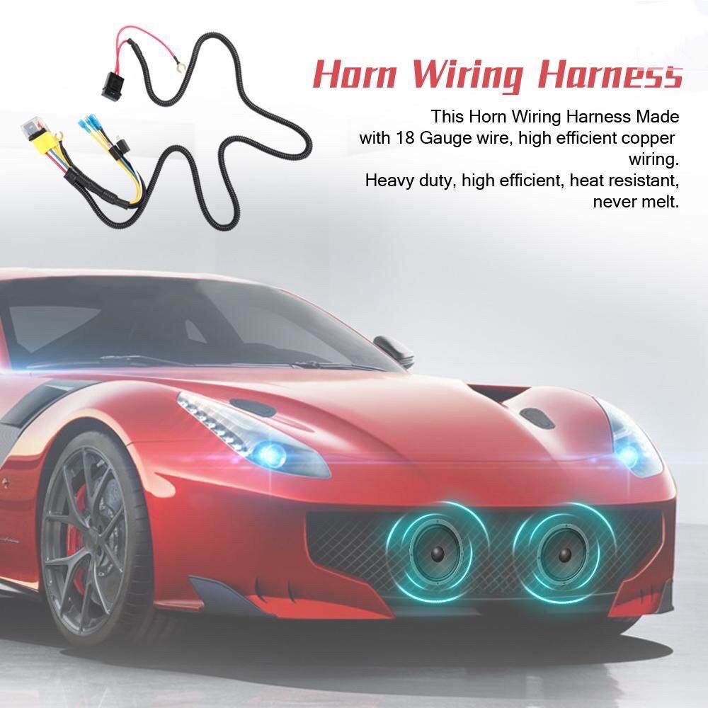 12V100CM Horn Wiring Harness Relay Kit Dual Speaker Harness Grill Car
