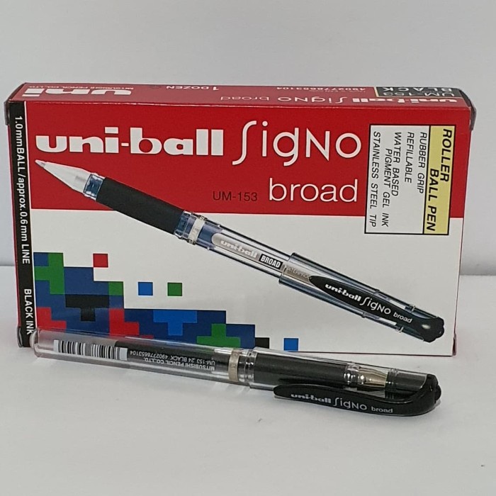 Uni Ball Signo Stylo Plume Pointe Large Roller Encre Gel Pointe Métal 1
