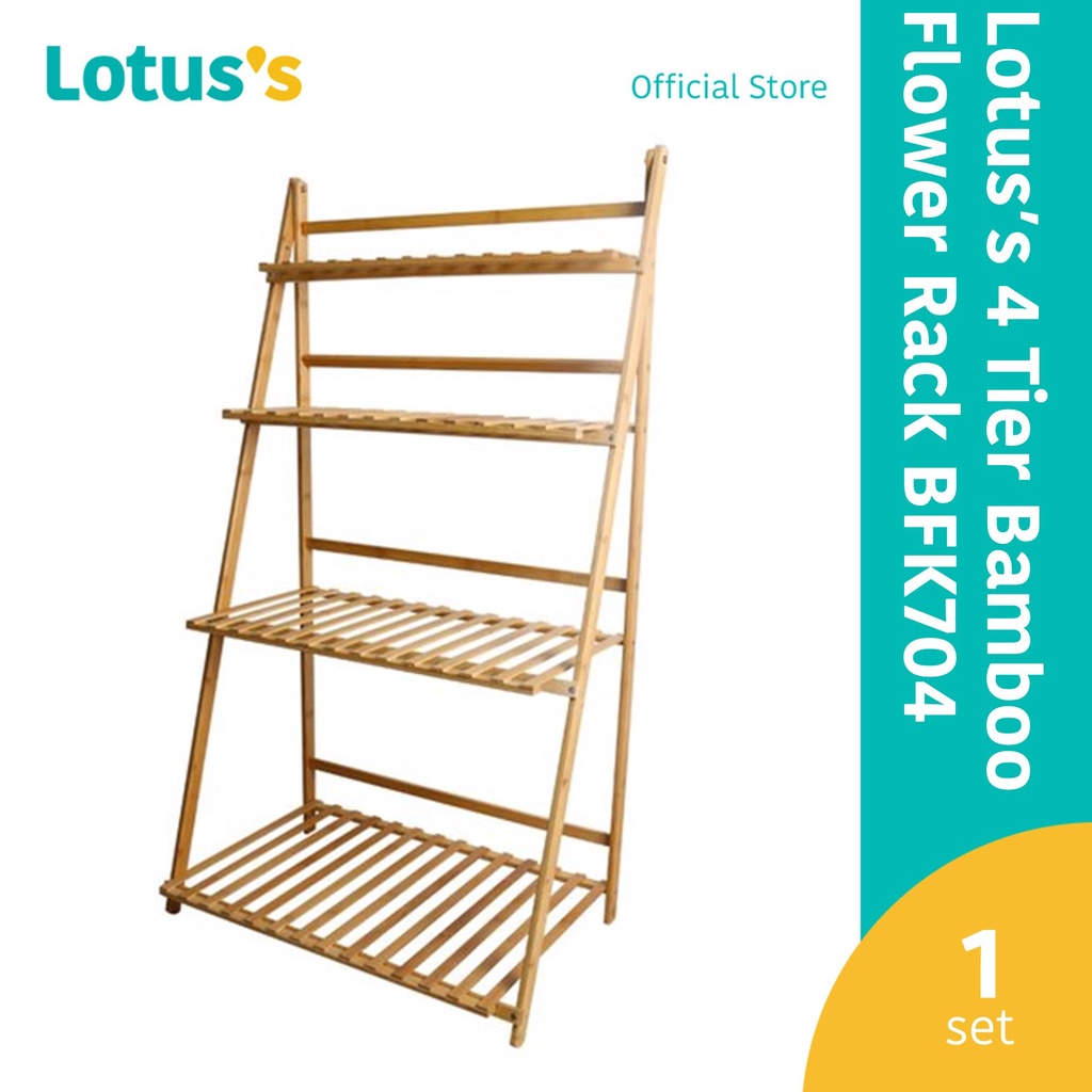 Lotus's 4 Tier Bamboo Flower Rack (BFK704) [Foldable | Eco-Friendly ...