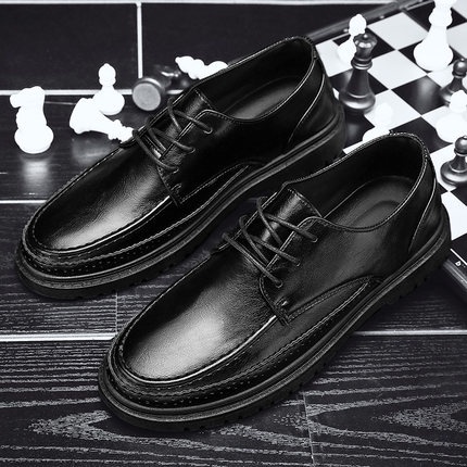 Flat sole formal hot sale leather shoes