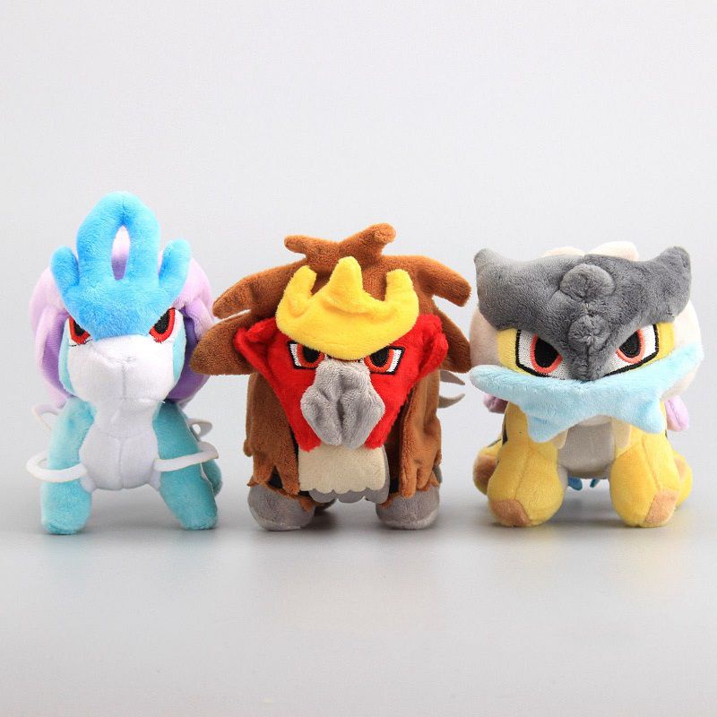 Pokemon Center Plush Toy Entei Suicune Raikou Collection Animal Doll ...