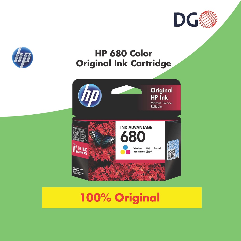 ORIGINAL Ink Cartridge HP 680 Black F6V27AA / Tri-Colour F6V26AA / Combo / 1110 1115 2135 3635 4675 4678