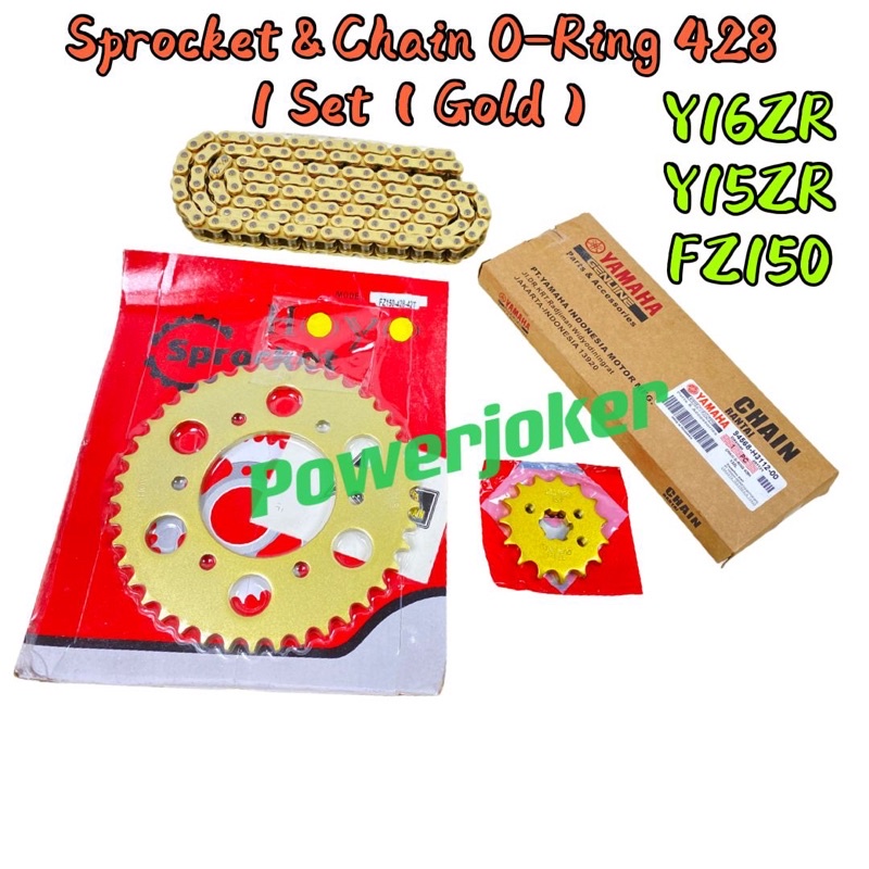 O Ringy16 Y16zry15y15zrfz150fz 1501 Setsproket Set 428 O Ring Chain Rantai Gold 1067