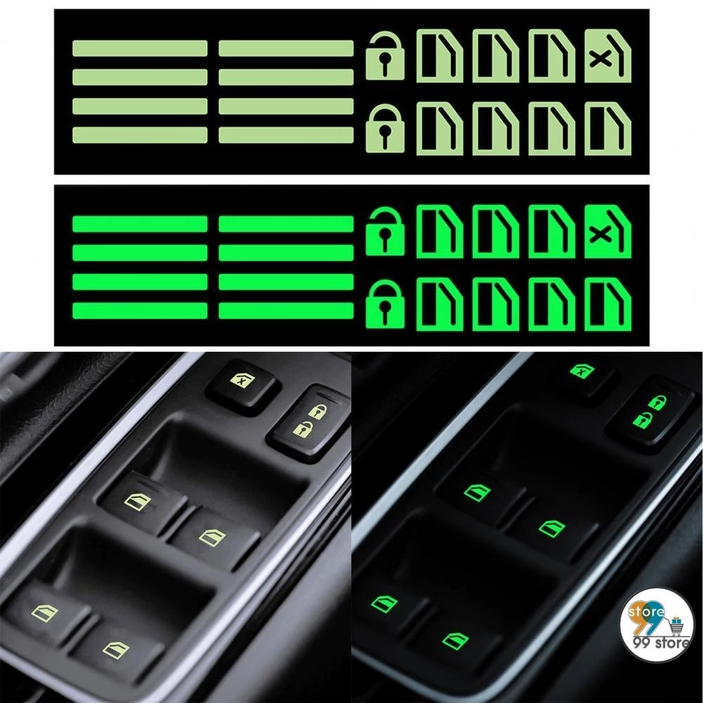 HOT 1 Sheet Car Window Fluorescent Sticker / Automotive Luminous Lift ...