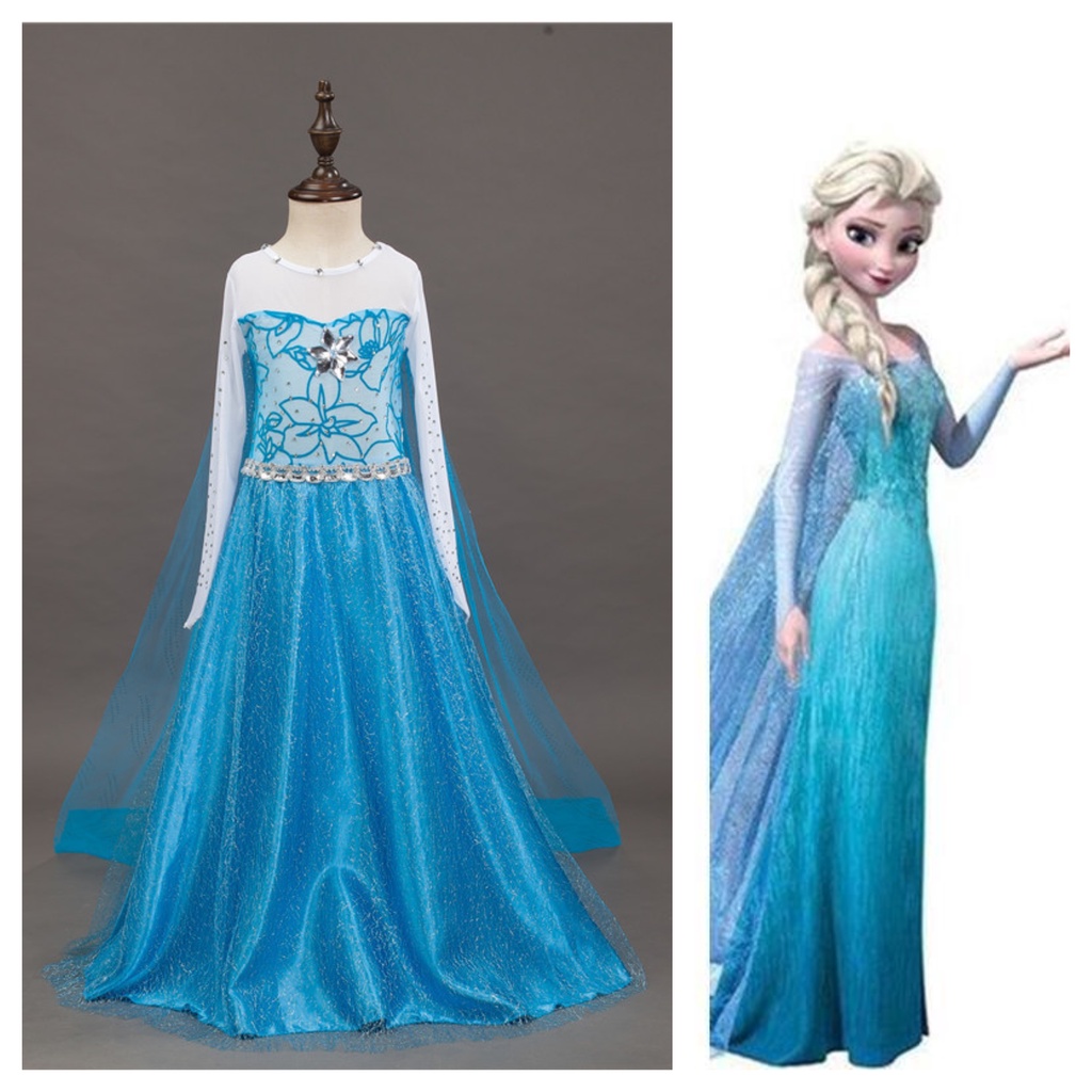 (Ready Stock) Girl Costume Frozen Princess Elsa Anna Cosplay Birthday ...