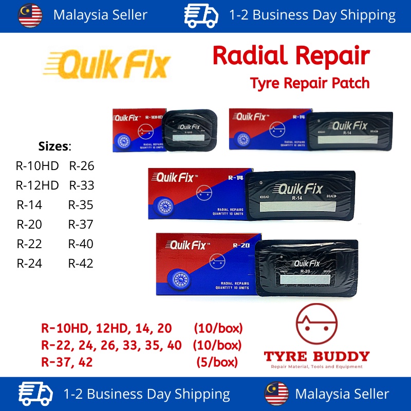QUIKFIX Radial Repair Tire Patch; Tyre Repair; Puncture; Heavy Duty ...