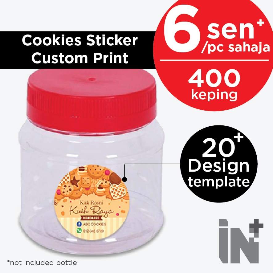 Cookies Sticker 40mm 400pcs ready design custom name print biscuits ...
