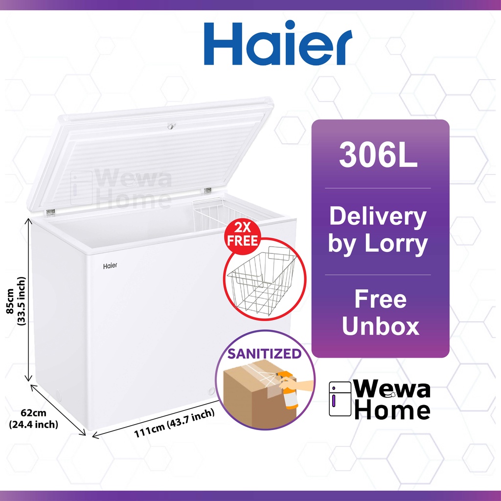 Haier Digital Chest Freezer BD288HEC/BD318HEC AntiBacterial White
