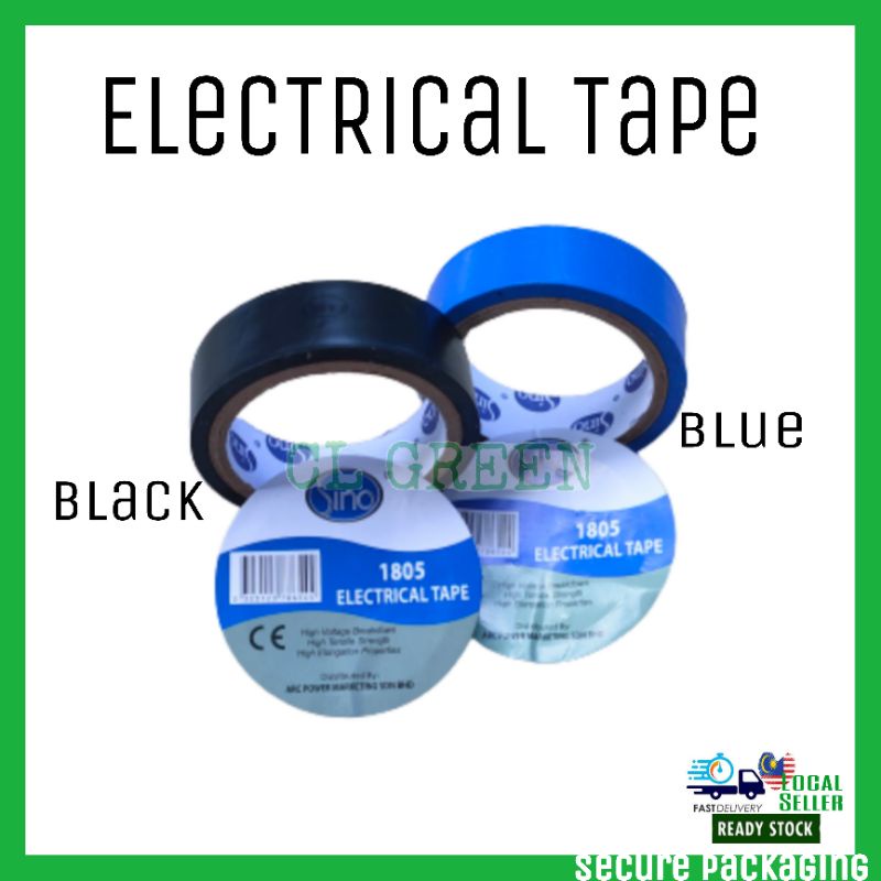 Electrical Tape Sino 1805 PVC Insulate Blue Black Tape Wiring Shopee