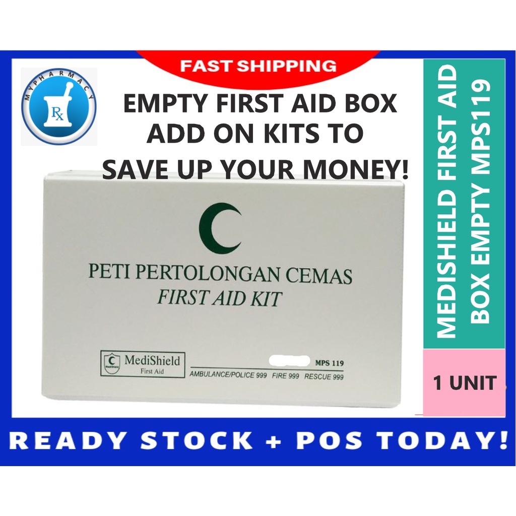 MEDISHIELD PVC FIRST AID BOX MPS 119 EMPTY PETI PERTOLONGAN CEMAS