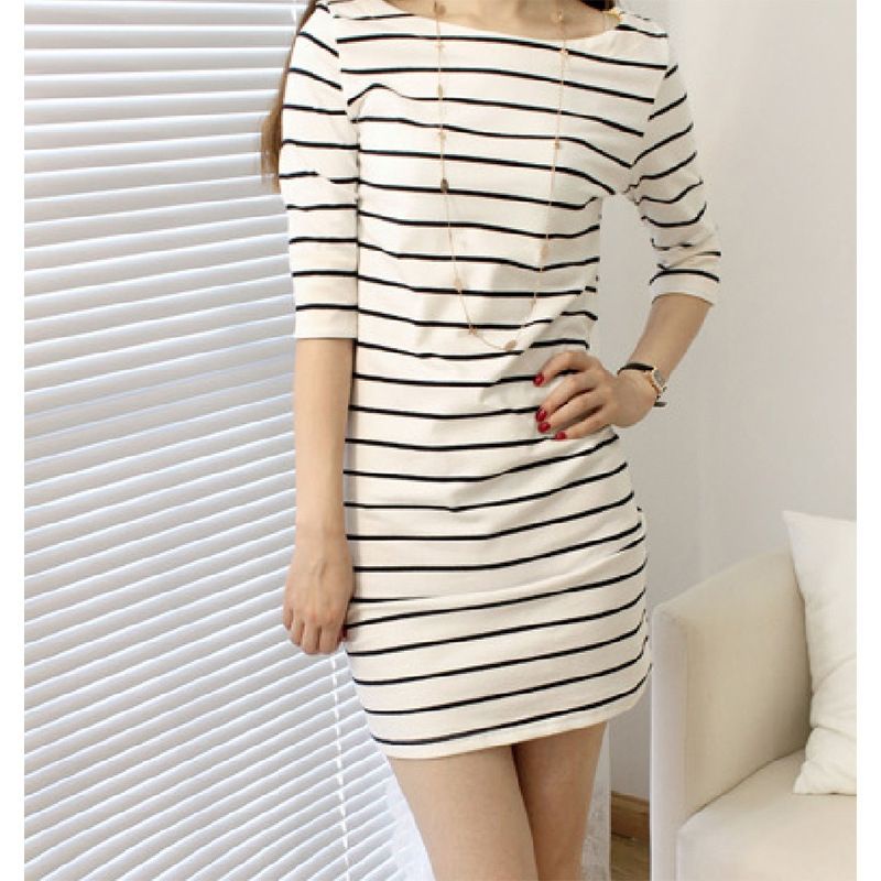 PLUS SIZE , DRESS STRIP BLACK AND WHITE 2021 | Shopee Malaysia